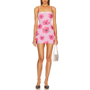 Guizio 'Mesh' Mini Pink Dress Size M